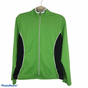 IXSPA Vintage Jacket Womens XL Lightweight Pockets Green White‎ Black Athletic